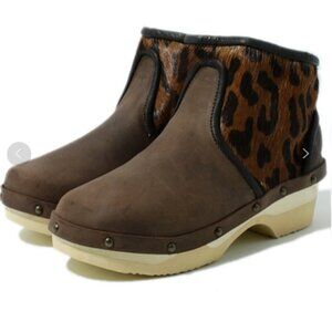 ROSA MOSA LEATHER SHORT BOOTS CLOGS MADE IN VIENNA SIZE 37 PREOWNED
